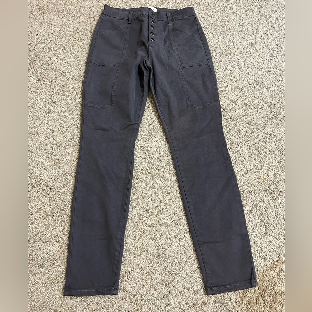 Pistola Women's Cotton Blend Charcoal Gray Pants Size 28 Minimalist Casual